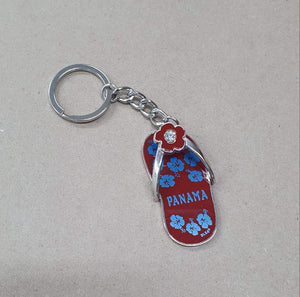 Panama metal flip flop keychain