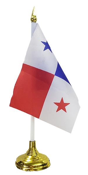 Small Panama flag with gold base