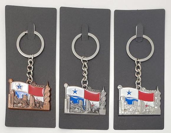 Metal flag city keychain (each)