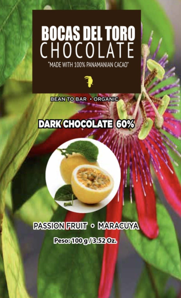Dark Chocolate bar with passion fruit