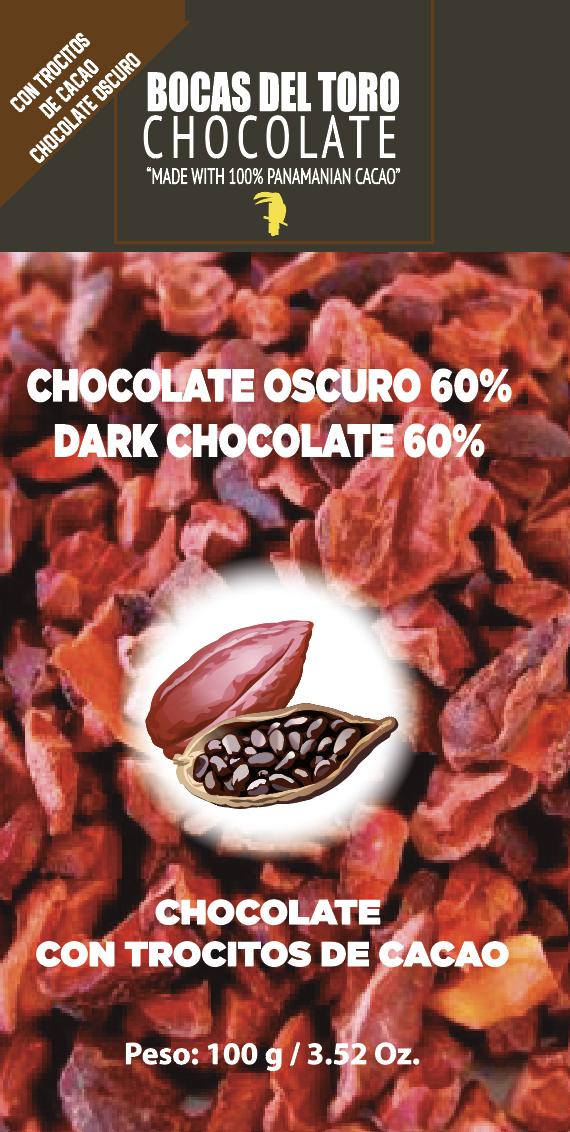 Dark Chocolate bar with cocoa