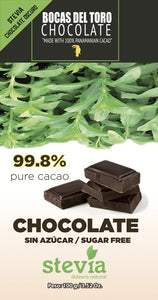 Dark chocolate bar with Stevia without sugar