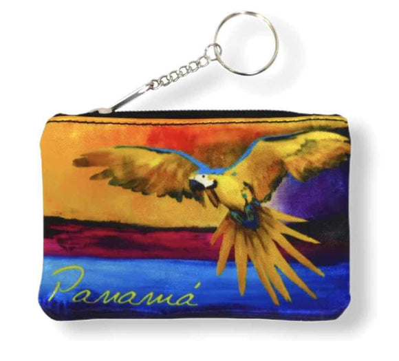 Macaw satin purse