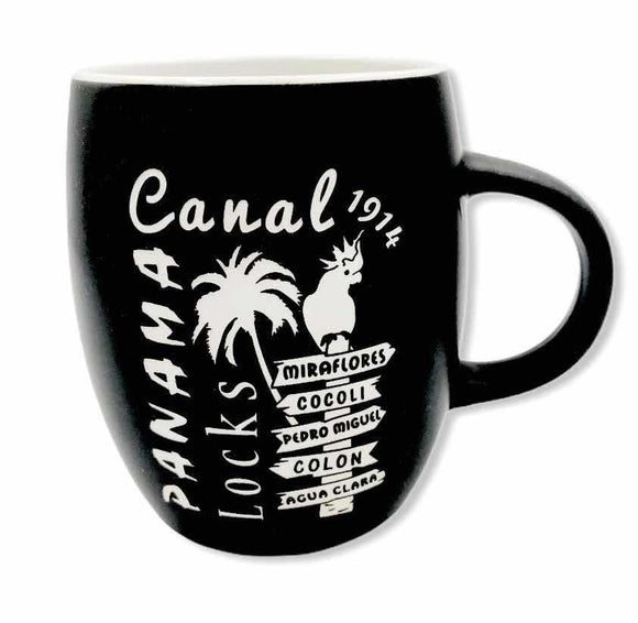 Panama provinces black ceramic cup