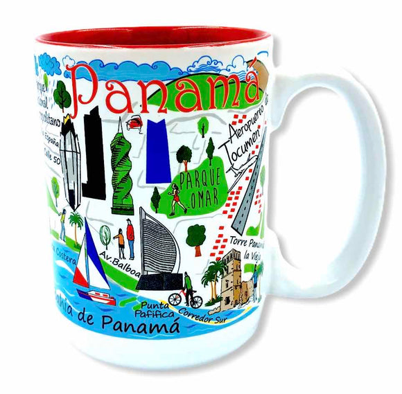 Panama collage ceramic cup