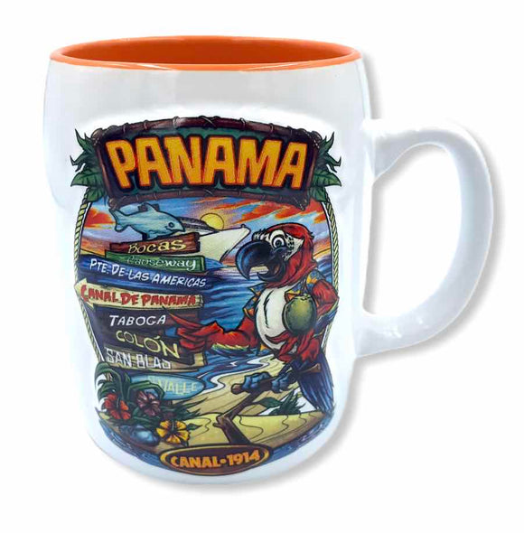 Panama provinces white ceramic cup