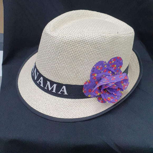 Flower Fabric Panama hat