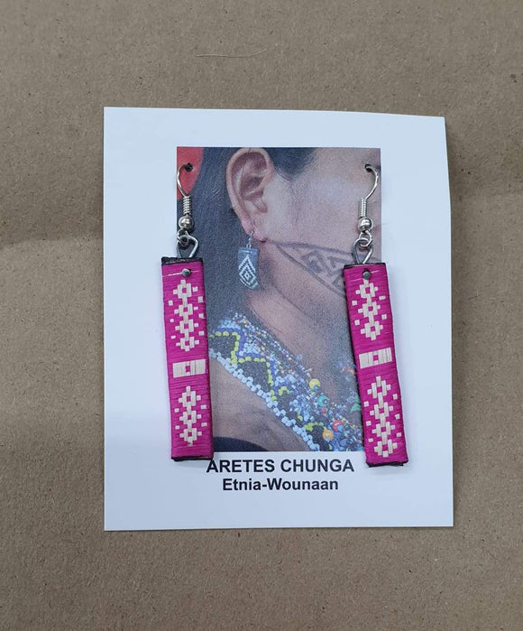 colorful chunga straw earrings