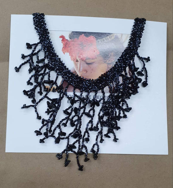 Long drop beaded necklace 2